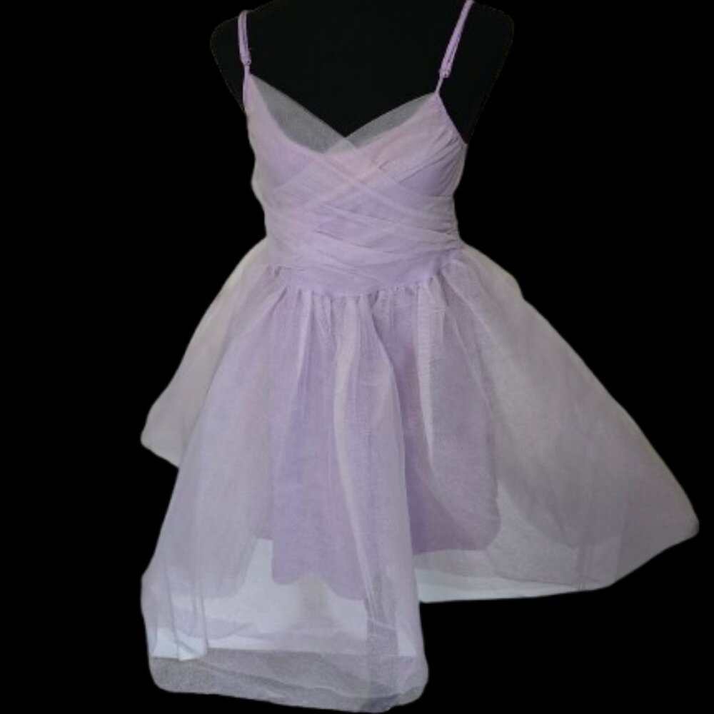 Lavender Mesh Overlay Cami Dress